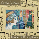 Art Deco Flappers   Kitchen Towel<br><div class="desc">Art Deco Flappers Kitchen towel.  Who says tea towels have to be boring.</div>