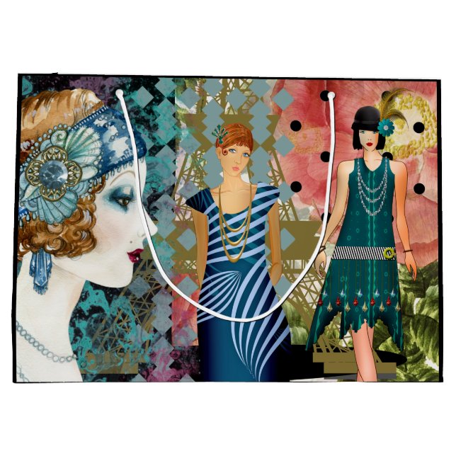 Art Deco Flappers Large Gift Bag (Back)