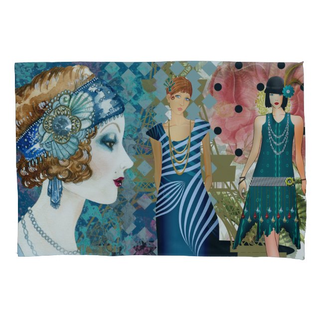 Art Deco Flappers   Pillowcase (Front)