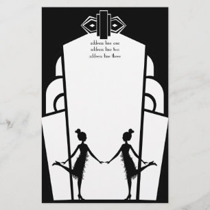 Art -Deco Flappers Stationery