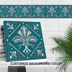 Art Deco Fleur-de-lis - Pearl Tile