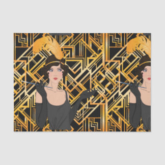 art deco, flipper girl, vintage,great Gatsby,chic, Tissue Paper