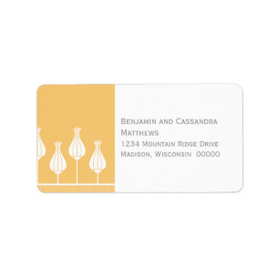 Art Deco Floral Address Labels, Coral Label