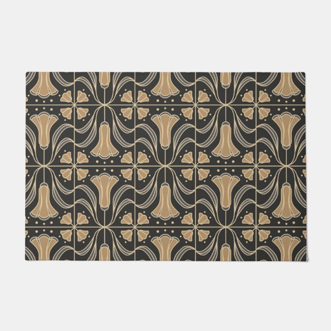 Art Deco Floral. Bluebell flowers 2  Doormat (Front)