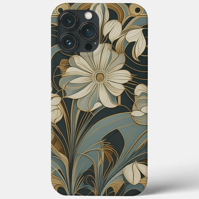 Art Deco Floral Design iPhone / iPad case (Back)