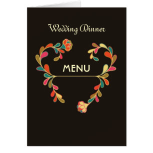 Art déco floral épousant le menu