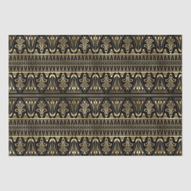 Art Deco Floral Geometric Pattern Design Tissue Paper (Front)