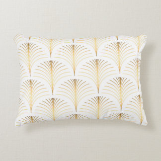 Art Deco Floral: Golden Elegance. Accent Pillow