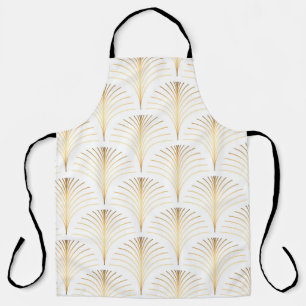 Art Deco Floral: Golden Elegance. Apron