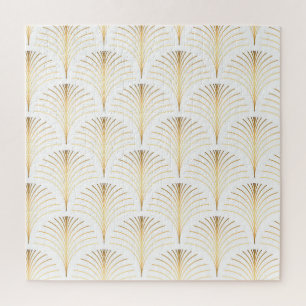 Art Deco Floral: Golden Elegance. Jigsaw Puzzle