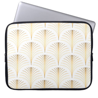 Art Deco Floral: Golden Elegance. Laptop Sleeve