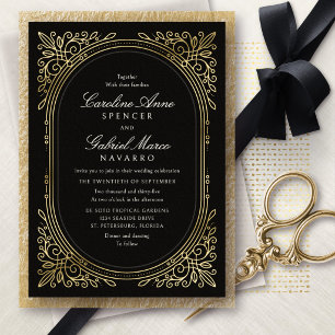 Art Deco Floral Leaves Wedding