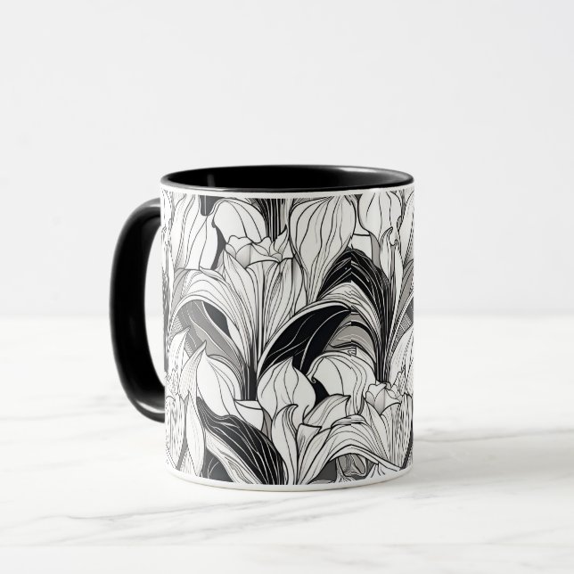 Art Deco Floral Mug (Front Left)