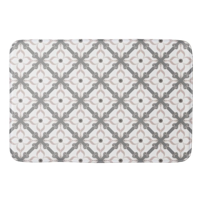 Art Deco Floral Pattern Bath Mat (Front)