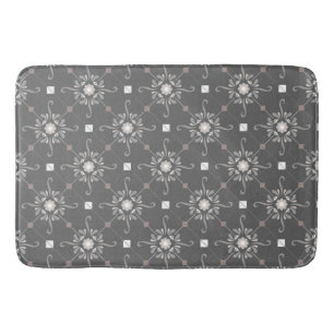Art Deco Floral Pattern Bath Mat