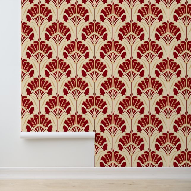 Art Deco Floral Pattern Wallpaper (Application)