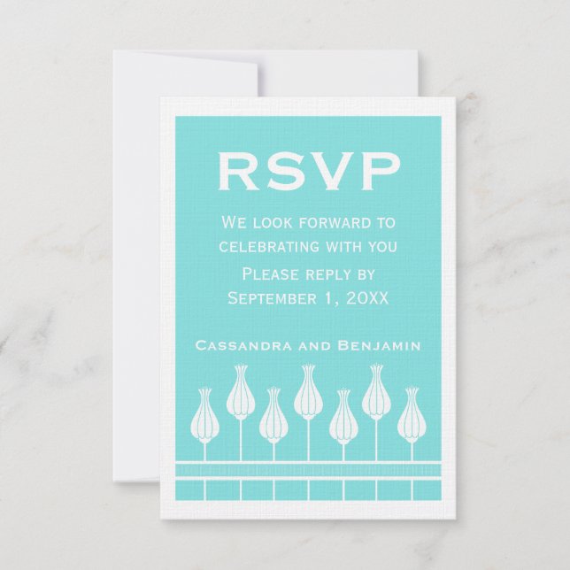 Art Deco Floral RSVP Card (Front)