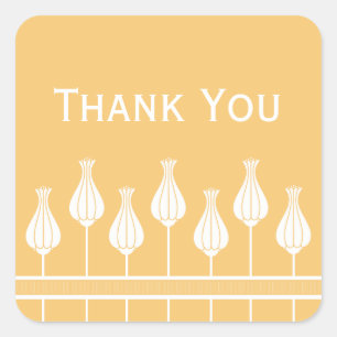 Art Deco Floral Thank You Stickers