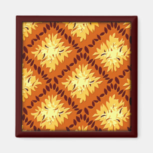Art Deco Flower Grid - Pumpkin (magnet) Magnet