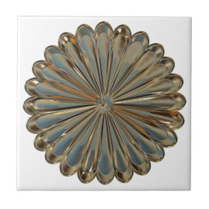 Art deco flower medallion ceramic tile