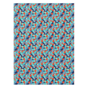 Art Deco flower pattern - blue, turquoise and red Tablecloth
