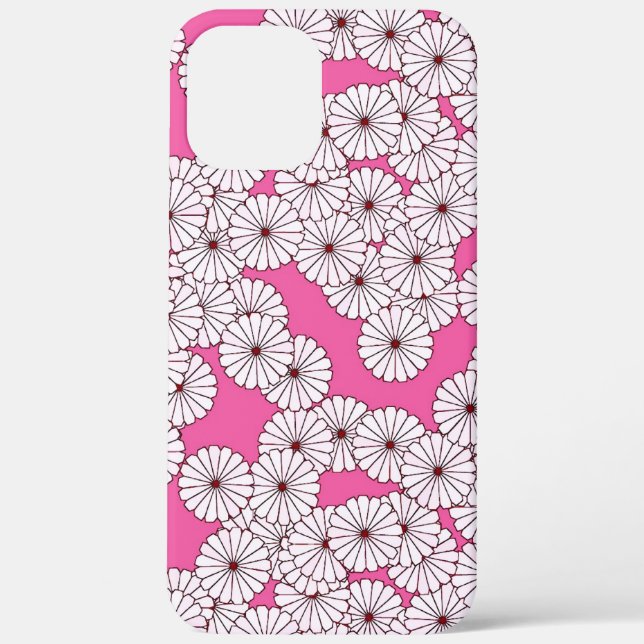 Art Deco flower pattern - cream on pink Case-Mate iPhone Case (Back)