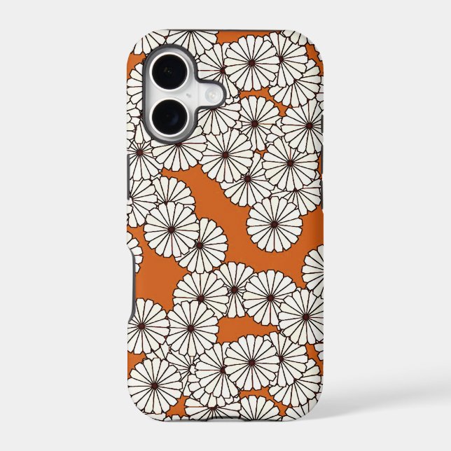 Art Deco flower pattern - cream on rust (Back)