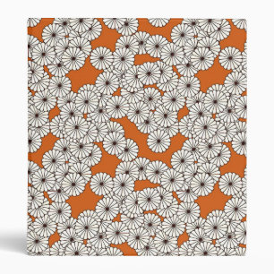 Art Deco flower pattern - cream on rust Binder