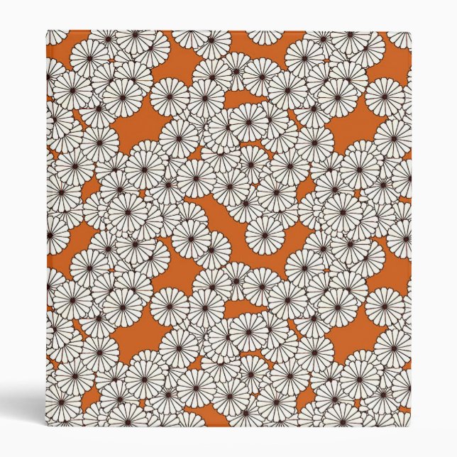 Art Deco flower pattern - cream on rust Binder (Front)