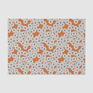 Art Deco flower pattern - cream on rust Tissue Paper