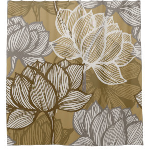 Art deco flower pattern. Flower gold line art. flo