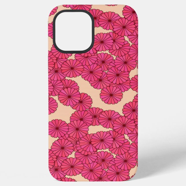 Art Deco flower pattern - pink and peach iPhone Case (Back)