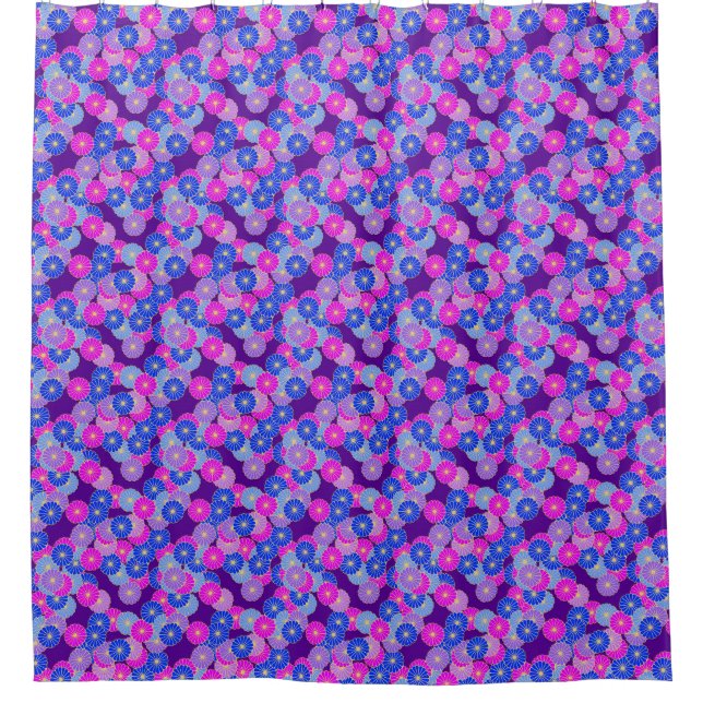Art Deco flower pattern - violet, blue and purple (Front)