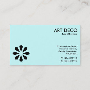 Art Deco Flower Symbol - Light Blue Business Card