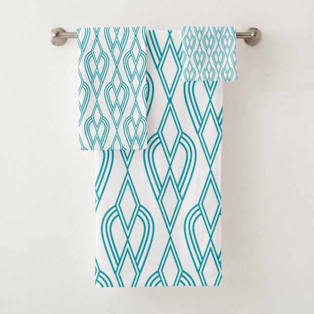 Art Deco Flowerbeds  Bath Towel Set (Insitu)