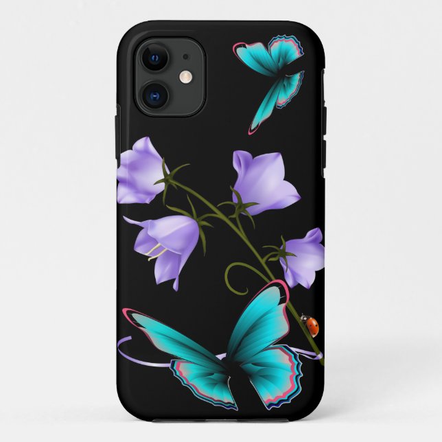 Art Deco Flowers and Butterfly Case-Mate iPhone Case (Back)