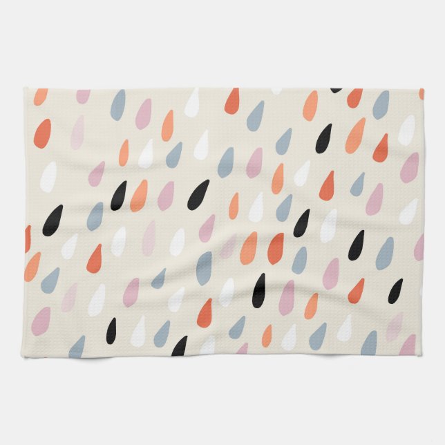 Art Deco Flowers: Modern Seamless Kitchen Towel (Horizontal)