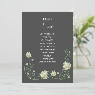 Art deco flowers Table Number Seating Chart