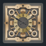 Art Deco Football  Square Wall Clock<br><div class="desc">Great clock design. You will love it like others. Be free to use this design for other product you like or to customize and add your text. Follow me for more. Thank you. Have a nice day.</div>
