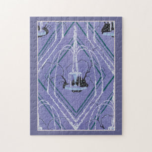 Art Deco Fountain In Blue Jigsaw Puzzle