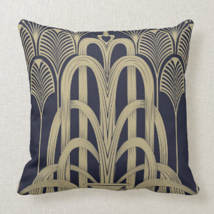Art Deco Fountain Throw Pillow
