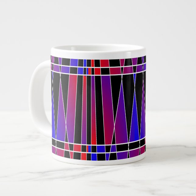 Art Deco 'Fractured'  by Kenneth Yoncich Large Coffee Mug (Front Left)