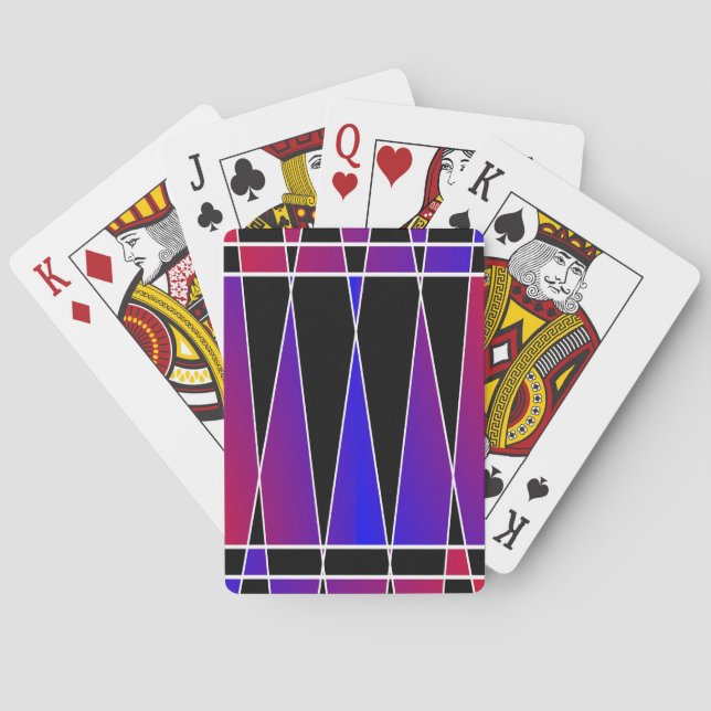 Art Deco 'Fractured' by Kenneth Yoncich Playing Cards (Back)