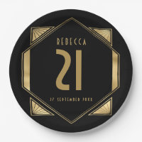 Art Deco Frame 21st Birthday Name Date
