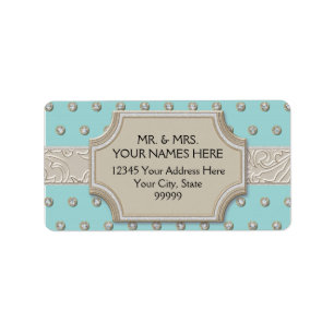 Art Deco Frame Champagne Silver Jewel Dots Label