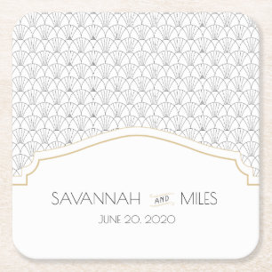 Art Deco Frame Square Paper Coaster