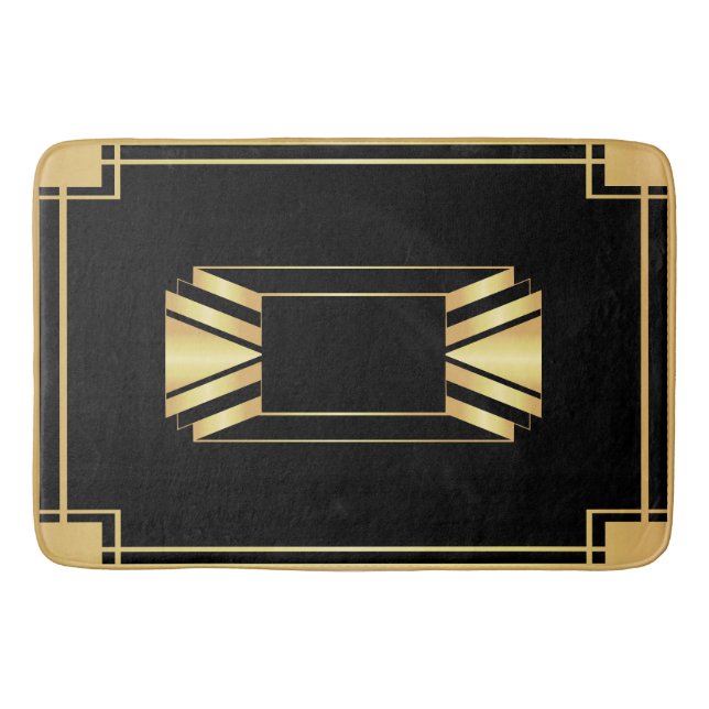 Art Deco Framed Motif Bath Mat (Front)