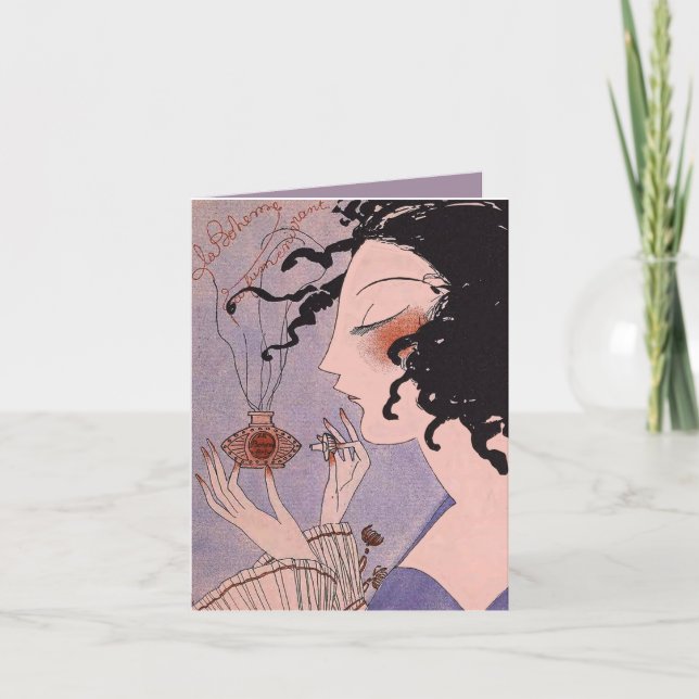 Art Deco French Parfum Ad Note Card (Front)