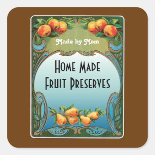 Art Deco Fruit Custom Canning Sticker