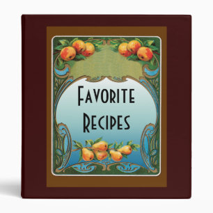 Art Deco Fruit Custom Recipe Binder